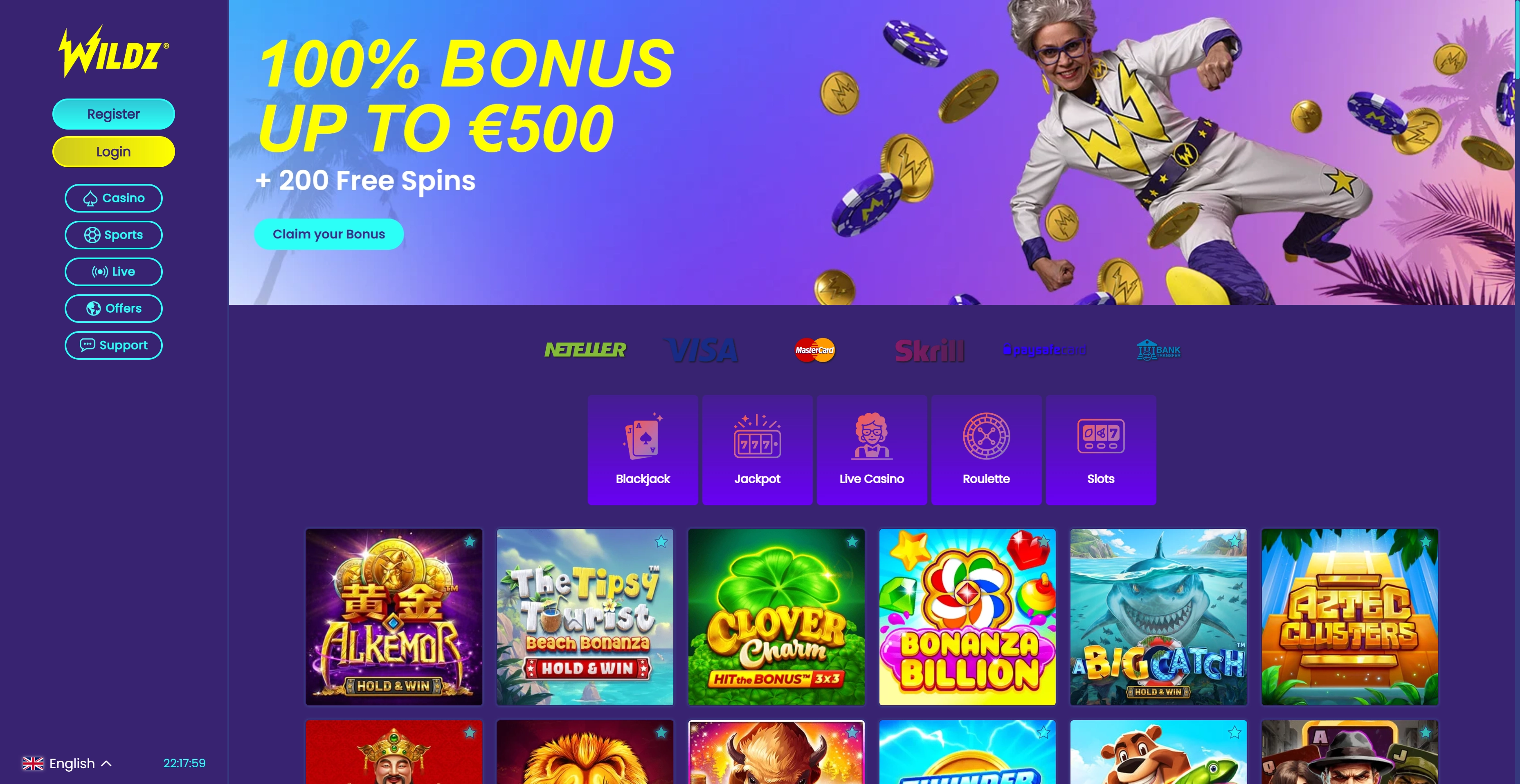 Wildz Casino Tablet App Preview
